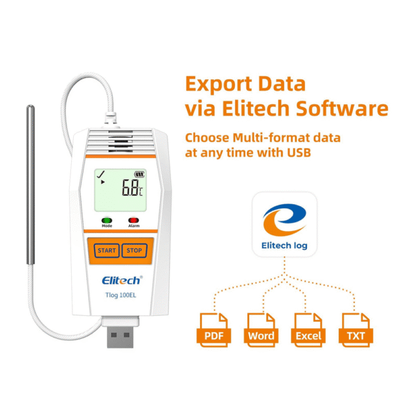 Elitech Tlog 100EL Digital <BR>Temp Data Logger - Image 2