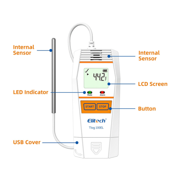 Elitech Tlog 100EL Digital <BR>Temp Data Logger - Image 3